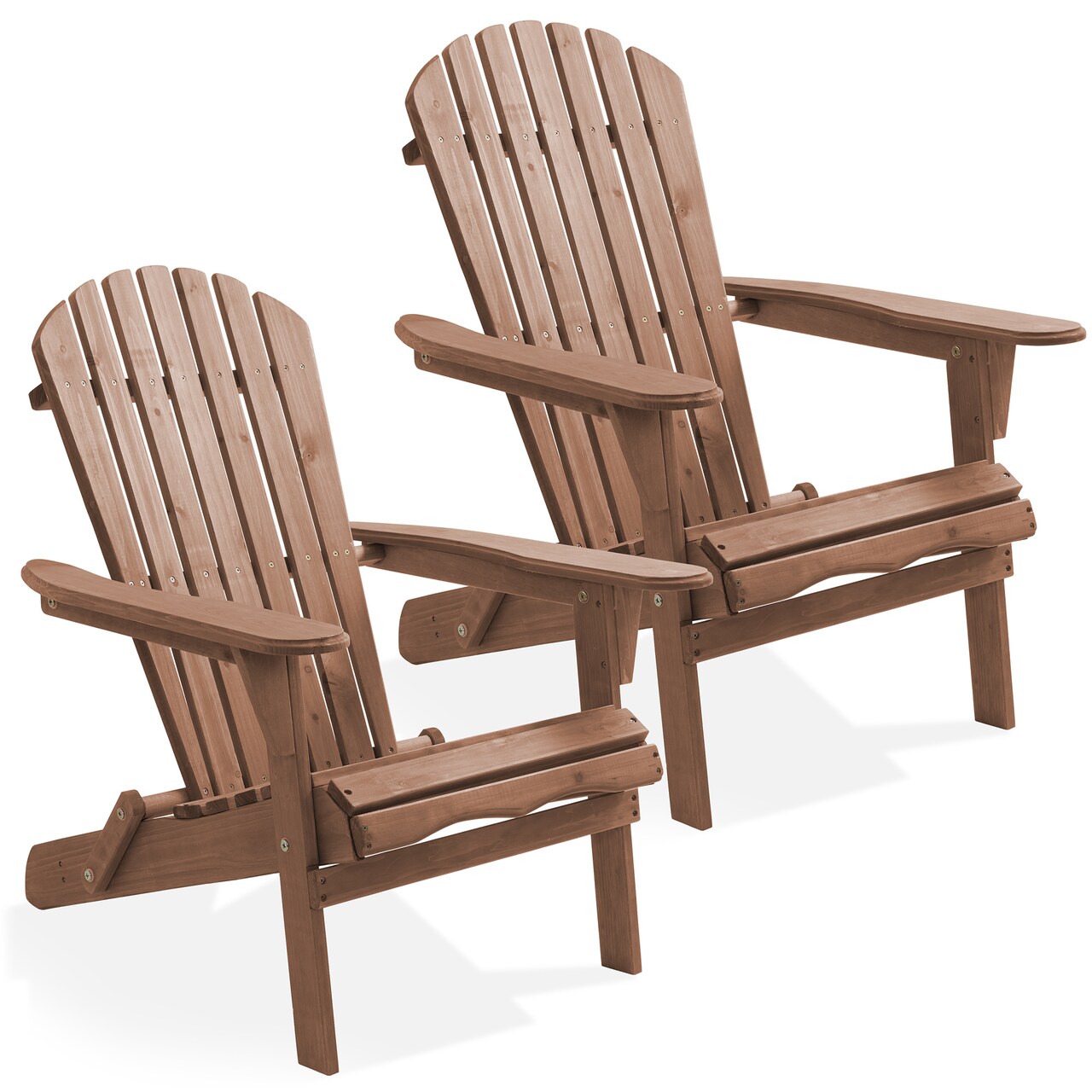 Casafield Folding Adirondack Chair, Cedar Wood Outdoor Fire Pit Lounge Chairs for Patio, Deck, Yard, Lawn and Garden Seating, Partially Pre-Assembled